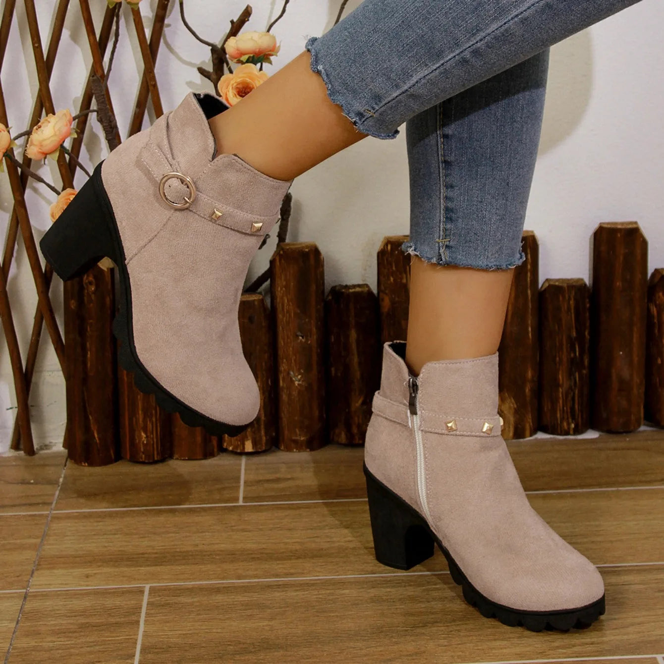 2024 New Spring Winter Women Boots High Quality Lace-up European Ladies Shoes for Women High Heels Women Boots Fast Delivery
