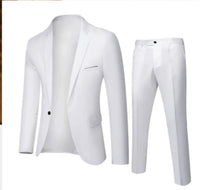 Suits Men Two Piece Sets Pant Set Blazer Turn Down Collar Full Sleeve Slim Fit Tight Waist Coat Long Pants Wedding Fabric Upgade
